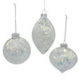 thumbnail image 2 of Kurt Adler 90MM Glass Iridescent Snowflake Ball, Finial, and Onion 3-Piece Ornament Set, 2 of 5