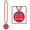 Red, variant on Beads Necklace With Day Of The Dead Medallion 36" 00922