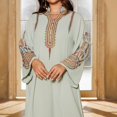 thumbnail image 5 of Elegant Women's Embroidered Pullover Dress Robe Long Sleeve Abaya for Daily Wear, 5 of 8