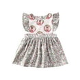 thumbnail image 1 of TheFound Sister Suit Sleeveless Flower Rabbit Print Romper/Dress + Headband Set, 1 of 8