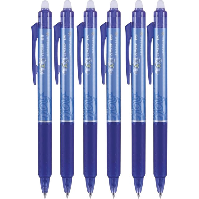 Boligrafo Pilot FriXion Ball Clicker retractil tinta gel borrable punta extrafina 0.5 mm pack 6 unidades