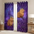 thumbnail image 2 of Erosebridal Capybara Kid Curtains Pack of 2 (42x84 Each), Purple Lavender Flower Curtains Blackout, 2 of 6