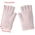 thumbnail image 3 of Fashionable Knitted Gloves with Half Finger Warm and Comfortable Thick Liner Gloves for Students Office Writing Reading pi nk, 3 of 5
