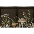 thumbnail image 2 of Mushroom Kitchen Curtains 2 Panels UV Protected Tier Curtains, Half Window Curtains Kitchen Tiers for Guest Room Bathroom Sink Laundry Room Basement,24"x27", 2 of 7