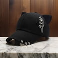 thumbnail image 5 of Ysmooiuy Women Modern Kitten Ears Baseball Hat with Metal Charm for Girls Women Versatile Kitten Ears Adjustable Hat Cats Ear, 5 of 9