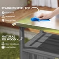 thumbnail image 4 of Outsunny Grill Table with Stainless Steel Top, Pizza Oven Table,  Dark Grey, 4 of 10
