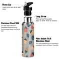 thumbnail image 3 of Yayeee 20oz Double Wall Stainless Steel Water Bottle with Flip Straw, Gray Acorns Pattern, 3 of 7