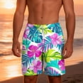 thumbnail image 6 of KIHOUT Men's Tropical Seahorse Print 2-in-1 Swim Trunks - 95% Polyester 5% Spandex, Drawstring Elastic Waist, Lined with Pockets for Beach, Pool and Summer Casual Wear, 6 of 9
