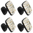 thumbnail image 2 of 4 Pcs Square Cabinet Handle Drawer Pulls Daisy Knobs with Screws Furniture Office Cabinet Knob Decoration, 2 of 7