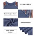 thumbnail image 4 of TIYOMI Women's Tops Plus Size Purple Round Neck 2X Rainbow Stripe Sleeve Tee Raglan Shirts Casual Summer Short Sleeve Crewneck Tops Casual Blouses 2XL 18W 20W, 4 of 5