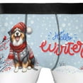 thumbnail image 4 of Hello Winter Australian Shepherd Smiling in Red Scarf Hat Welcome Christmas All Over Print Boxer Briefs Underwear for Men Dad Aussie Dog Lover Gifts - 00017, 4 of 6