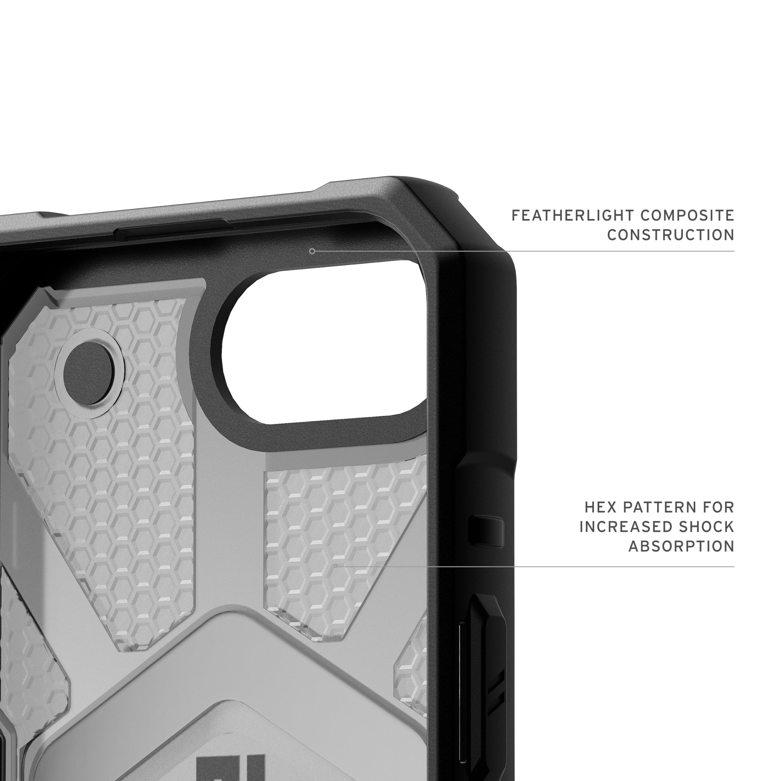 UAG iPhone 17e / iPhone 16e Case Pathfinder Clear - Compatible with MagSafe Rugged Military Grade Drop Proof Transparent Protective Cover, Ash