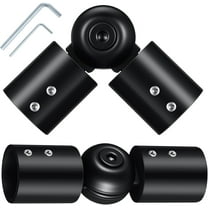 BlinkLLX 2 Pcs Window Corner Curtain Rod Connector, Heavy Duty Adjustable Elbow Corner for 1 Inch Bay Windows Blinds(Black)