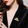 thumbnail image 5 of Honey Bee Brooches Crystal Insect Themed Bee Brooch Animal Fashion Shell Pearl Brooch Pin Gold Tone, 5 of 15