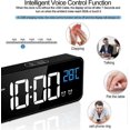 thumbnail image 3 of Digital Alarm Clock, Digital Alarm Clock Morning Alarm Clock LED Mirror Large Screen with Adjustable Temperature, Brightness and Sound, Sound Activat, 3 of 5