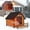 Brown (37.4" Extra Large Heated), variant on MEDEHOO Heated Outdoor Dog House Insulated Weatherproof Dog Kennel with All-Around Metal Frame, Anti-Bite Puppy Home with Porch, Dog Shelter for Large Breed (Brown, 50.9'' Large)