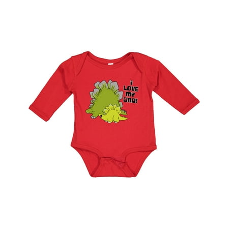 

Inktastic I Love My Dad with Baby and Daddy Stegosauruses Boys or Girls Long Sleeve Baby Bodysuit