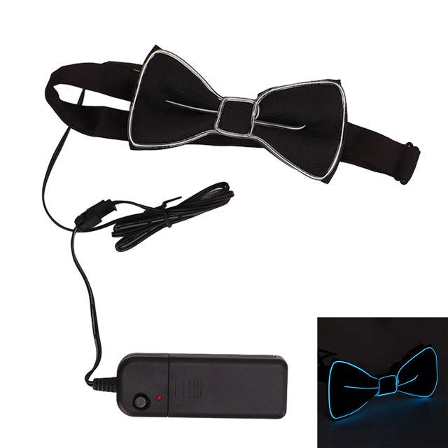 Pajarita LED Poliéster Plástico Alambre De Cobre Corbata Brillante Ajustable Para Fiesta Danza Festival Club Azul YUNYI BRAND Deportes
