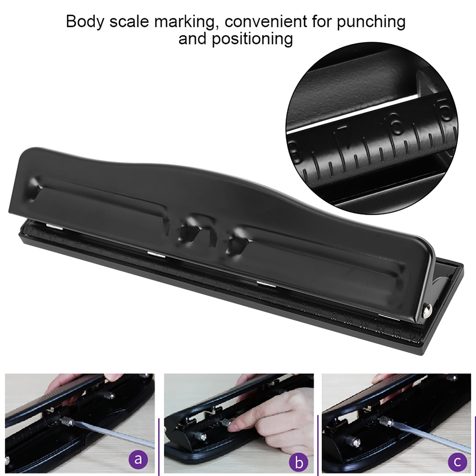 4‑Hole Adjustable Punch Manual Office Home Universal Paper Punching Machines 999D