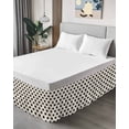 thumbnail image 4 of Wave Point Black Wrap Around Bed Skirts for California King Bed 16" Drop,Bed Skirt with Adjustable Elastic Belt Dust Ruffle Bed Valance Modern Minimalist Geometric on Linen Bed Frame Cover, 4 of 7