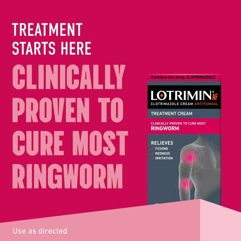 Lotrimin AF Clotrimazole Ringworm Treatment Antifungal Cream, 12G Tube