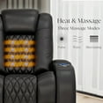 thumbnail image 5 of Seatcraft Virtuoso LT Zero-Gravity HeatZero Italian Leather Home Theater Seating, Heat & Massage, Power Headrest, Power Recline, Row of 3, Black, 5 of 9