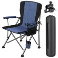 thumbnail image 3 of Folding Fishing Chair with Rod Holder, 150Kg Heavy Duty All Terrain Chair with Side Pocket, Cup Holder, Portable Adults Armchair for Outdoor, Camping, Garden, Beach, Lawn, Picnic, 3 of 11