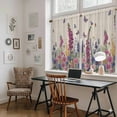 thumbnail image 5 of Watercolor Flowers Kitchen Curtains 45 Inch Length, Retro Botanical Blooms Floral Butterfly Tiers Curtains for Bathroom Bedroom Cafe, Light Filtering Small Window Treatment Drapes 2 Panels 42"Wx45"L, 5 of 8