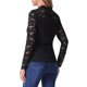 thumbnail image 3 of BLUSA DE ENCAGE SEMI TRANSPARENTE INSPIRE CHIC PARA MUJERES, DE MANGA LARGA, CUELLO REDONDO, ESTILO CASUAL VINTAGE, TALLA XS, NEGRO, 3 of 6
