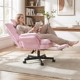 thumbnail image 4 of Hawsaiy Big and Tall Office Chair with Footrest, Ergonomic Executive Desk Chair with Flip-Up Arms, Reclining High Back Computer Chair with Headrest & Side Pockets, Pink, 4 of 10
