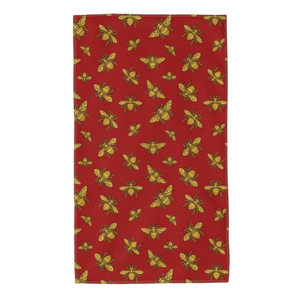 Balery Hohey Bee Golden Toalla de Microfibra Premium con Estampado – 27.5x16 pulgadas, Alta Absorción, Suave y Aterciopelada, Secado Rápido