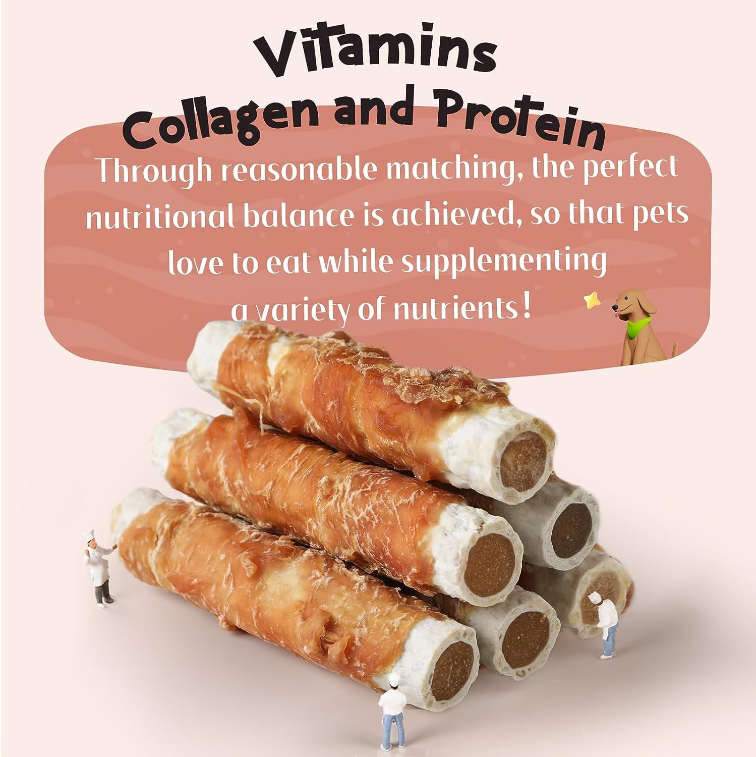 (2 pack) ASMPET Chicken Wrapped Rawhide & Sweet Potato Dog Chews, 6ct – Long Lasting Natural Treats for Medium & Large Dogs, Teeth Cleaning & Boredom Relief