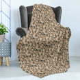 thumbnail image 4 of Camo Soft Flannel Fleece Throw Blanket, Pastel Abstract Desert Camouflage Spots, Cozy Plush for Indoor and Outdoor Use, 50" x 60", Almond Dark Teal, by Ambesonne, 4 of 5