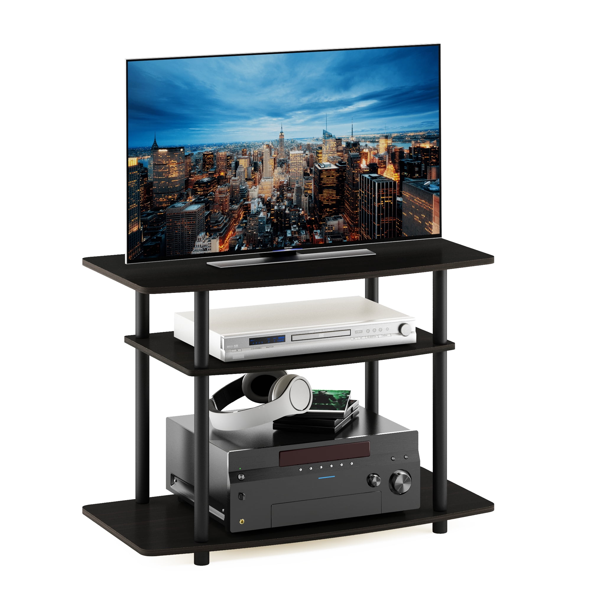 Furinno Turn-N-Tube No Tools, 3-Tier TV Stands for 32" TV