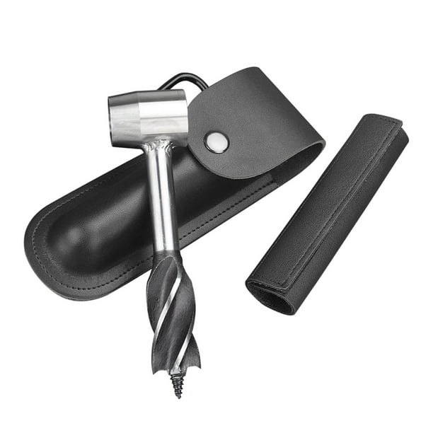 Broca de Barrena Manual, Herramientas de Bushcraft, Broca de Tornillo de Mano Multis para Carpintería, Broca Manual para Bushcrafting, Supervivenci negro Sunnimix barrena manual