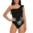 thumbnail image 5 of Pusteblumen-Dandelions Deep V-Neck Halter One-Piece Swimsuit Ladies Monokini Beach Bathing Suits Swimwear Pusteblumen, 5 of 5