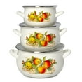 thumbnail image 3 of Enameled Aluminum Soup Pot Apples Belly Deep Casserole Cooking Pot with Glass Lid Enameled Camping Cookware Camping Stockpot for Cooking (5.05-qt. (4.8 L)), 3 of 7