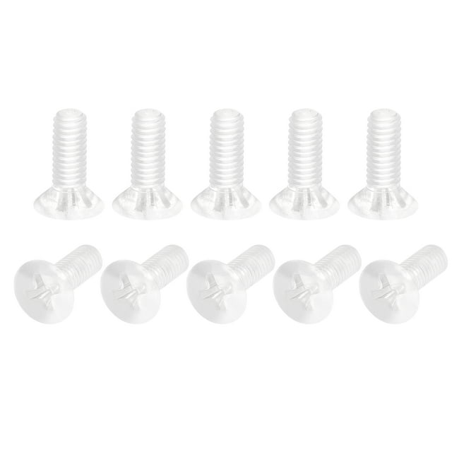 Unique Bargains M4x12mm Vis de Machine en Plastique Phillips, Boulons de Machine à Tête Plate PC Lot de 25