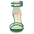 thumbnail image 2 of BLISSFUL STEP Women's Clear Open Toe Chunky Heel Sandals Green (Size 6), 2 of 6