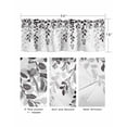 thumbnail image 5 of Grey Ombre Botanical Kitchen Curtain Valances for Windows Farmhouse Short Curtains, Watercolor Gray Pastoral Leaf Rod Pocket Valance Curtain for Bedroom Cafe Living Room 54"x18", 5 of 8