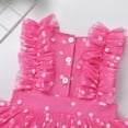 thumbnail image 3 of IBTOM CASTLE Toddler Baby Girls 1st Birthday Outfit Princes Dress with Diaper Cover Lace Ruffles Romper Tutu for Cake Smash Photo Shoot 18-24 Months Hot Pink, 3 of 8