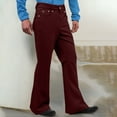 thumbnail image 2 of Men's Corduroy Vintage Bell Bottom Pants, Classic Disco Stretchy Flared Pants Fit 60s 70s Outfits for Men, 2 of 9