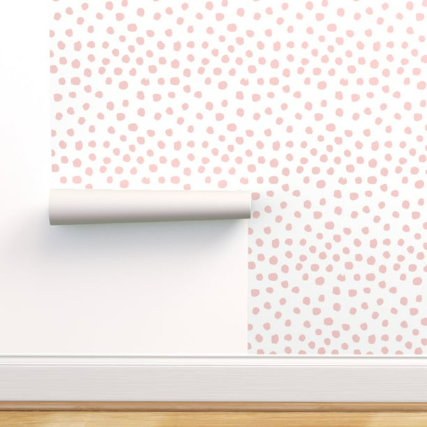 Peel & Stick Wallpaper 3ft x 2ft - Pink Dots Cute Nursery Baby Girl Dot Custom Removable Wallpaper by Spoonflower Peel & Stick Wallpaper 3ft x 2ft - Pink Dots Cute Nursery Baby Girl Dot Custom Removable Wallpaper by Spoonflower