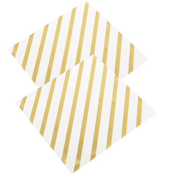GOOHOCHY 40 Sheets Golden Square Paper Napkins for Thanksgiving Dinner and Special Occasions