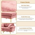 thumbnail image 4 of Wiilayok Modern Convertible Sectional Sofa, Velvet Fabric U Shaped Modular Couch with Double Reversible Chaise & Ottoman, 4 Seat Oversized Sofa for Living Room, Pink, 4 of 8