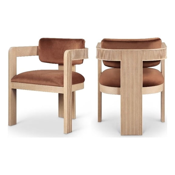 Meridian Furniture Sacha Cognac Velvet Dining Chair (Set of 2)