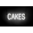 thumbnail image 1 of SpellBrite CAKES LED Sign for Business. 20.7" x 6.3" White CAKES Sign Has Neon Sign Look With Energy Efficient LED Light Source. Visible from 500+ Feet, 8 Animation Settings., 1 of 4