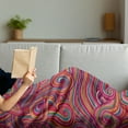 thumbnail image 3 of Abstract Soft Flannel Fleece Throw Blanket, Colorful Abstract Waves in Hand-drawn Sketch Style Vibrant Colored Funky Curls, Cozy Plush for Indoor and Outdoor Use, 50" x 60", Multicolor, by Ambesonne, 3 of 5