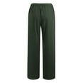 thumbnail image 7 of Herrnalise Women's Casual Trousers Solid Drawstring Waist Long Pants With Pocket Olive Green L, 7 of 7