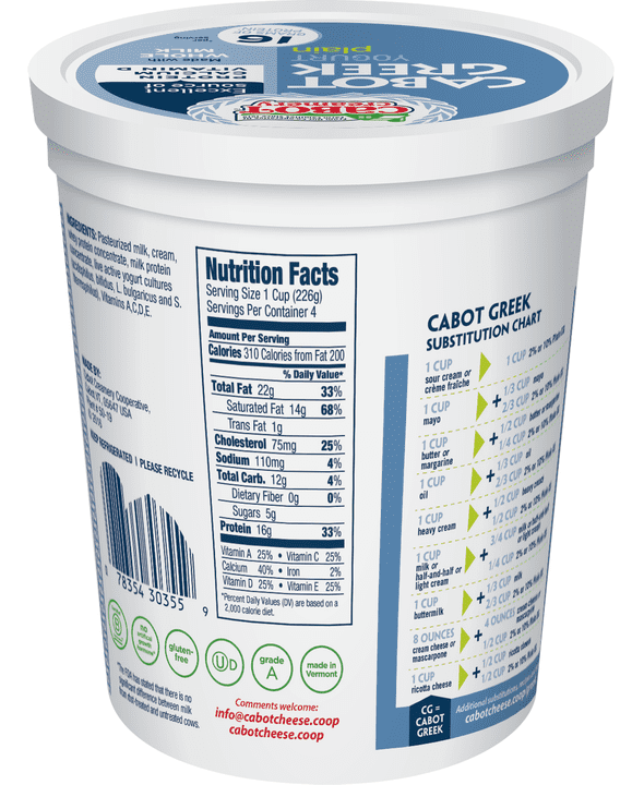 1 Cup Plain Greek Yogurt Nutrition Facts Blog Dandk
